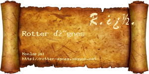 Rotter Ágnes névjegykártya